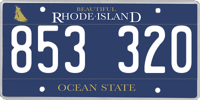 RI license plate 853320