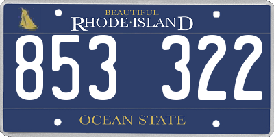 RI license plate 853322