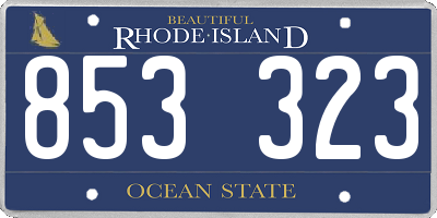 RI license plate 853323