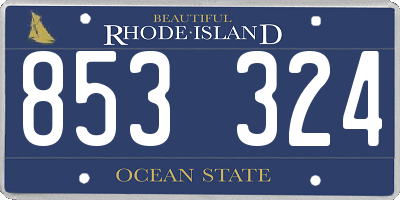 RI license plate 853324