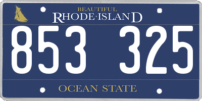 RI license plate 853325