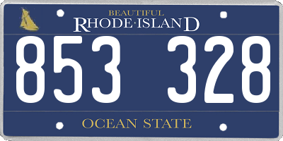 RI license plate 853328