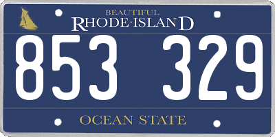 RI license plate 853329
