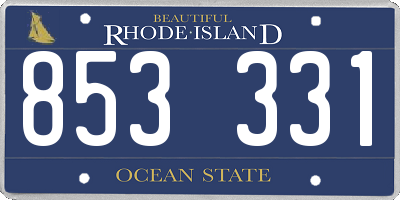 RI license plate 853331