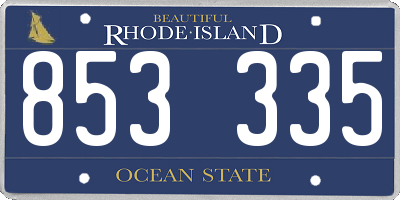RI license plate 853335
