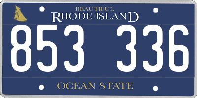 RI license plate 853336