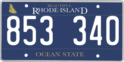 RI license plate 853340