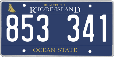 RI license plate 853341