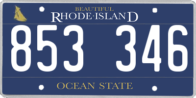 RI license plate 853346