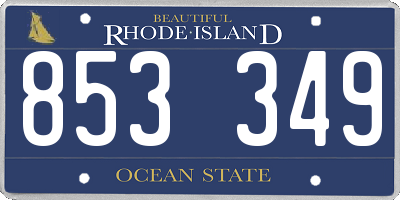 RI license plate 853349