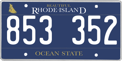 RI license plate 853352