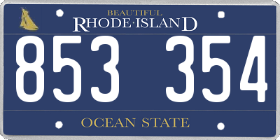 RI license plate 853354