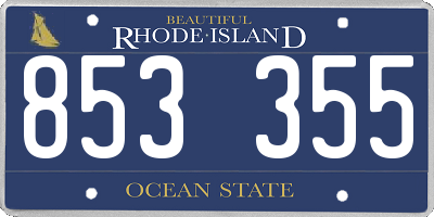 RI license plate 853355