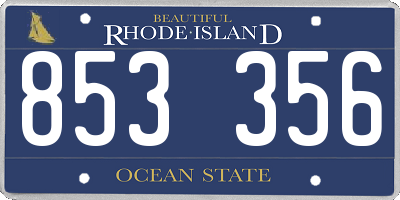 RI license plate 853356