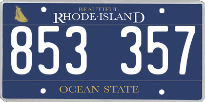 RI license plate 853357