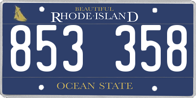 RI license plate 853358
