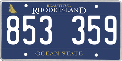 RI license plate 853359