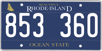 RI license plate 853360