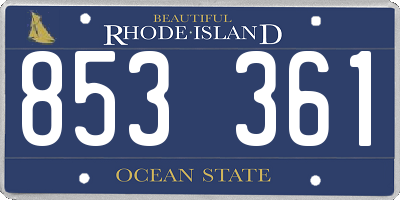 RI license plate 853361