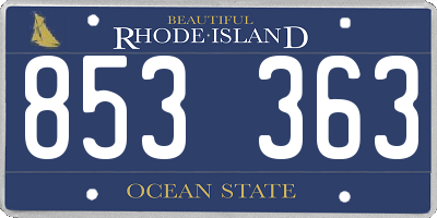 RI license plate 853363