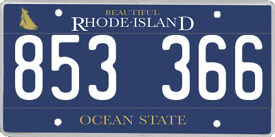 RI license plate 853366