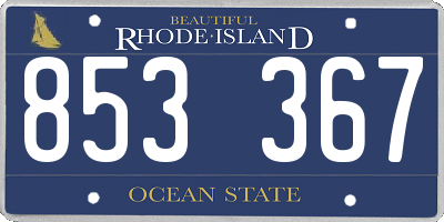 RI license plate 853367