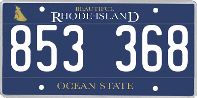 RI license plate 853368