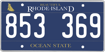 RI license plate 853369