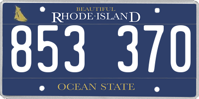 RI license plate 853370