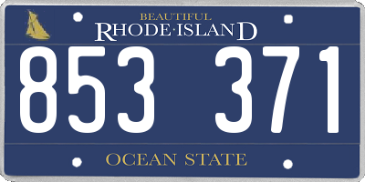 RI license plate 853371