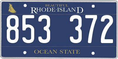 RI license plate 853372