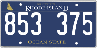 RI license plate 853375