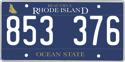 RI license plate 853376