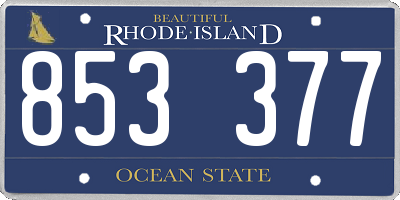 RI license plate 853377