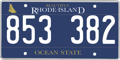 RI license plate 853382