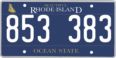 RI license plate 853383