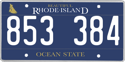 RI license plate 853384