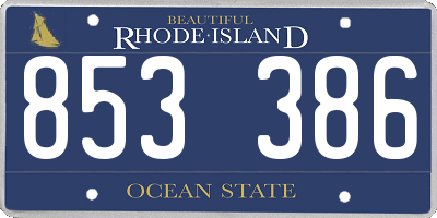 RI license plate 853386