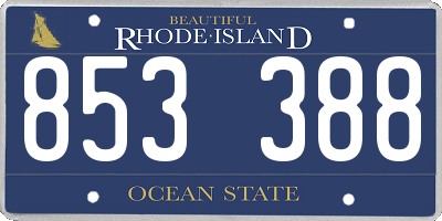 RI license plate 853388