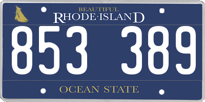 RI license plate 853389