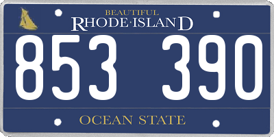 RI license plate 853390