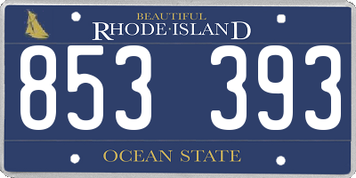 RI license plate 853393