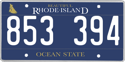 RI license plate 853394