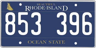 RI license plate 853396