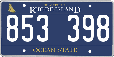 RI license plate 853398