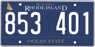 RI license plate 853401