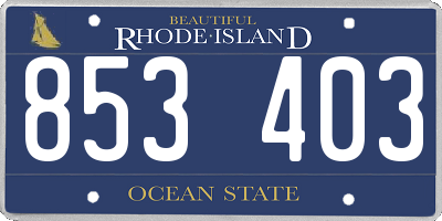RI license plate 853403