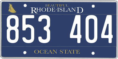 RI license plate 853404