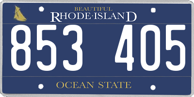 RI license plate 853405