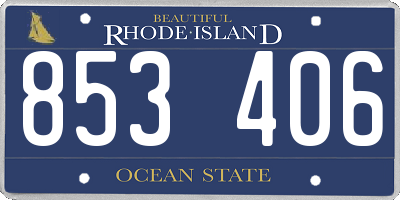 RI license plate 853406